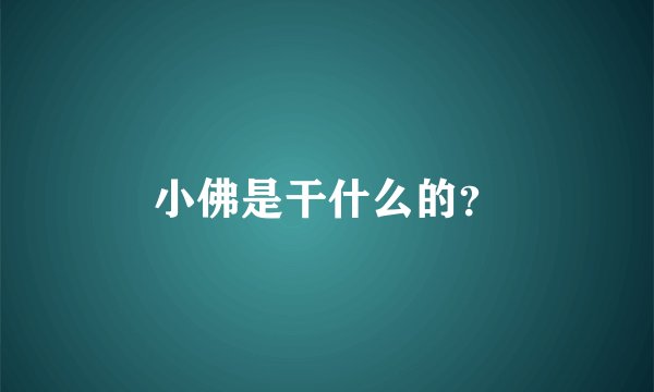 小佛是干什么的？