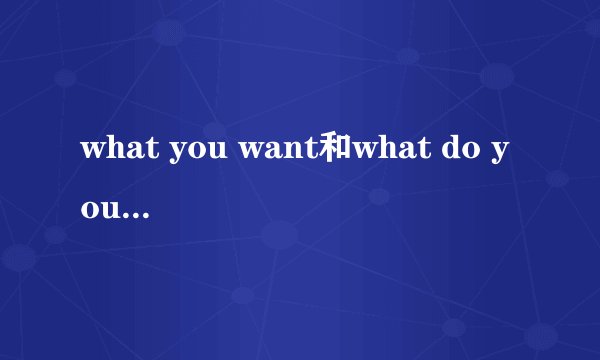 what you want和what do you want 这两句有什么区别?都对吗?