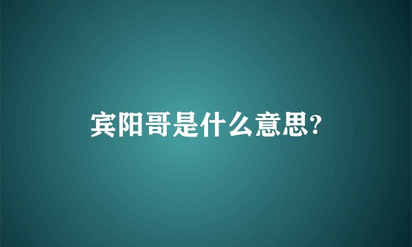 宾阳哥是什么意思?