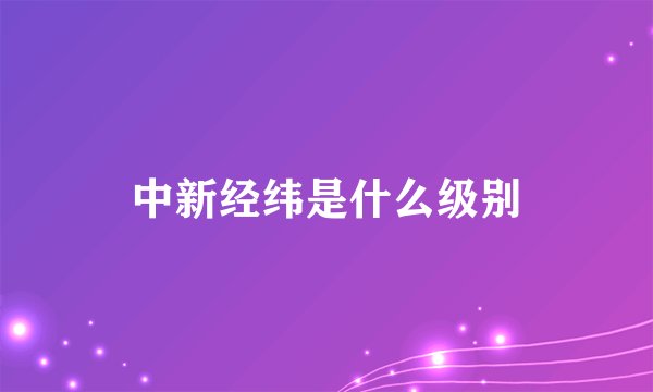 中新经纬是什么级别
