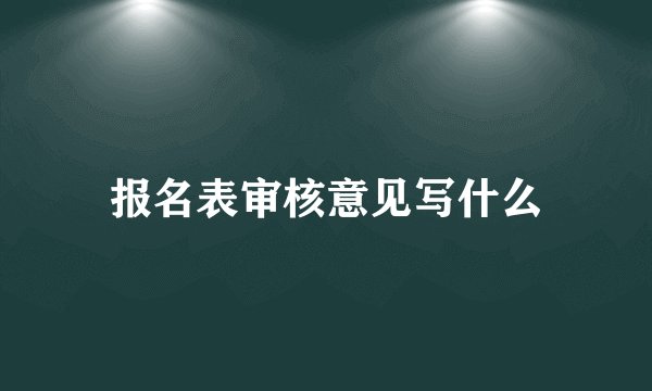 报名表审核意见写什么
