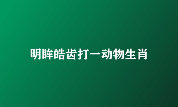 明眸皓齿打一动物生肖