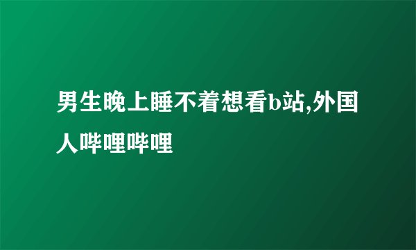 男生晚上睡不着想看b站,外国人哔哩哔哩