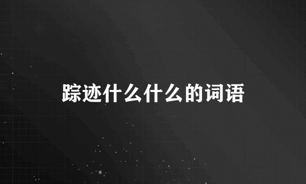 踪迹什么什么的词语