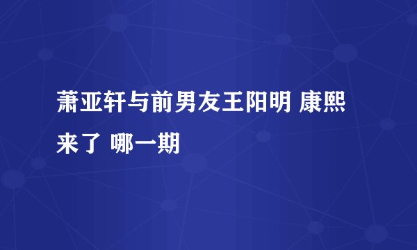 萧亚轩与前男友王阳明 康熙来了 哪一期
