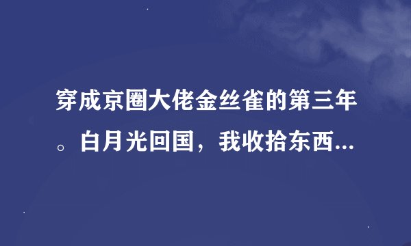 穿成京圈大佬金丝雀的第三年。白月光回国，我收拾东西准备跑路。