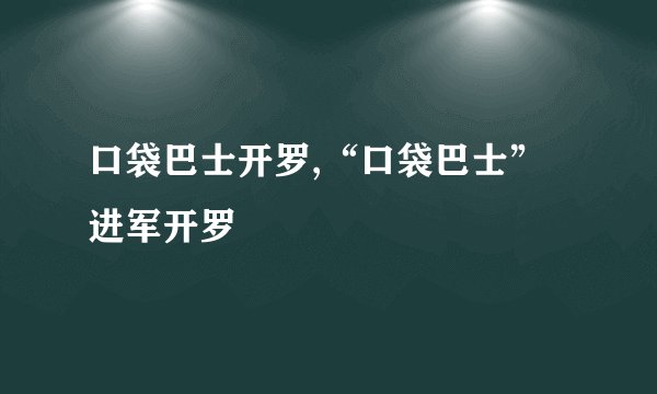 口袋巴士开罗,“口袋巴士”进军开罗