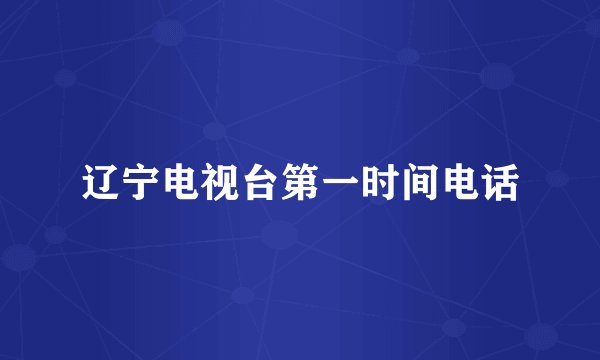 辽宁电视台第一时间电话