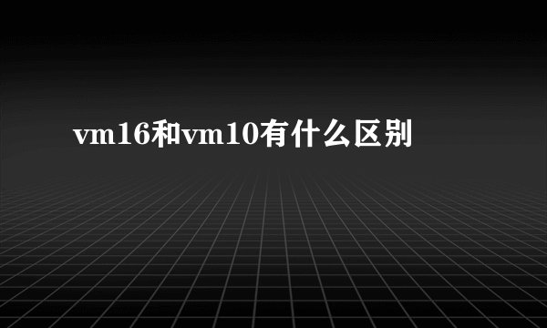 vm16和vm10有什么区别