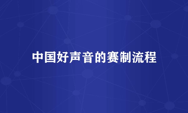 中国好声音的赛制流程