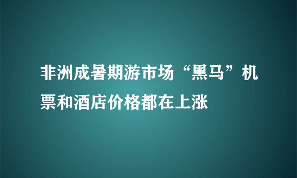 非洲成暑期游市场“黑马”机票和酒店价格都在上涨