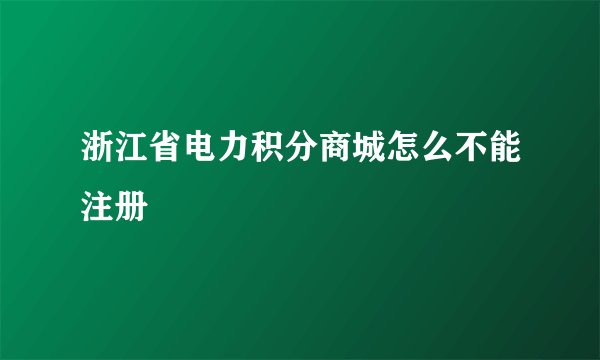 浙江省电力积分商城怎么不能注册