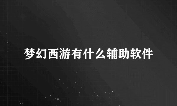 梦幻西游有什么辅助软件