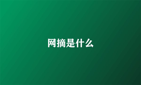 网摘是什么