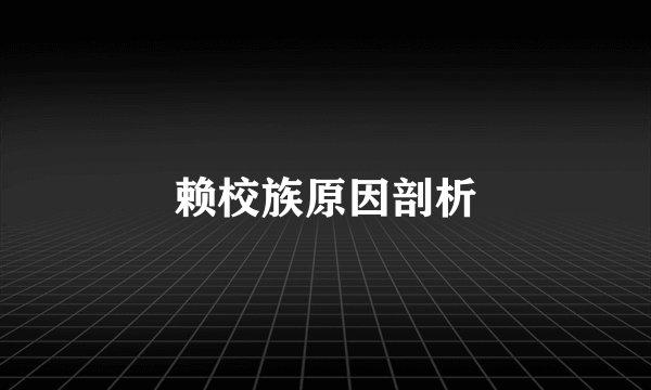 赖校族原因剖析