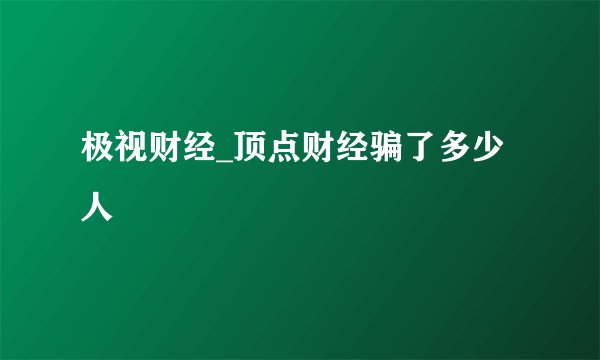 极视财经_顶点财经骗了多少人