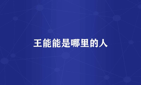 王能能是哪里的人