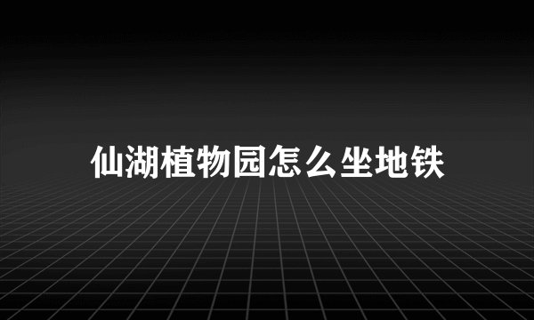 仙湖植物园怎么坐地铁