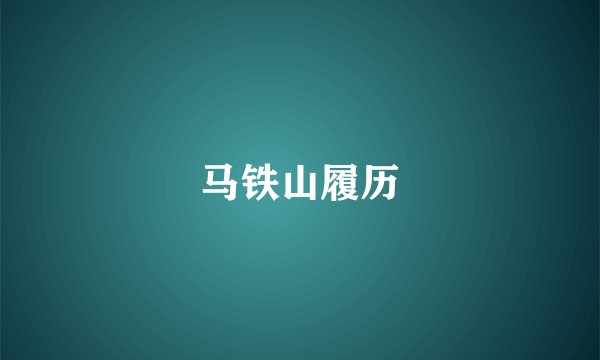 马铁山履历