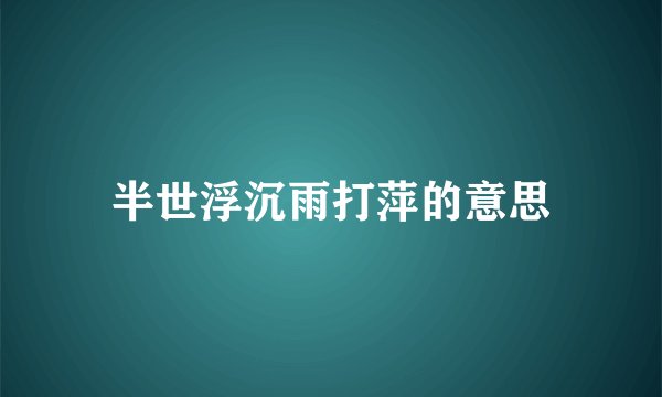 半世浮沉雨打萍的意思