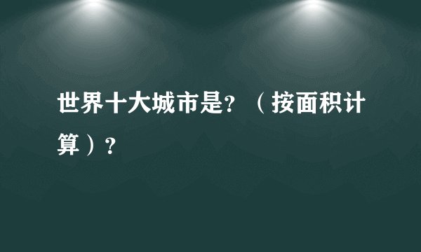 世界十大城市是？（按面积计算）？