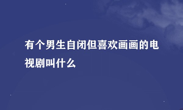 有个男生自闭但喜欢画画的电视剧叫什么