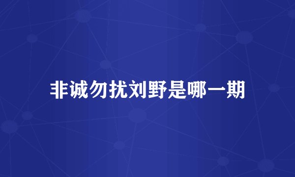 非诚勿扰刘野是哪一期