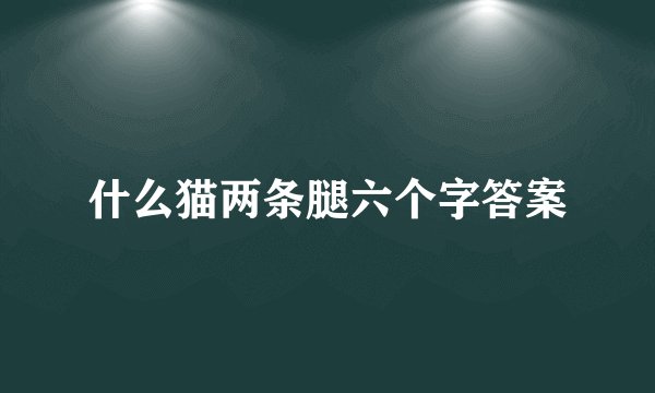 什么猫两条腿六个字答案