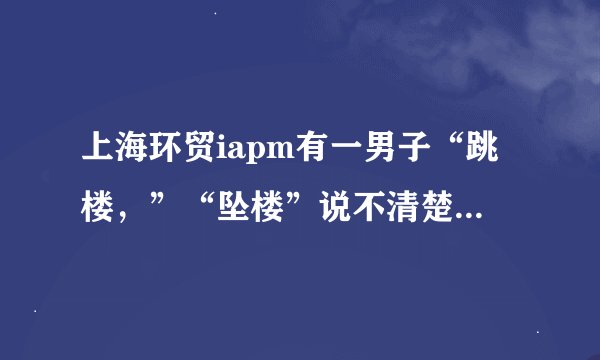上海环贸iapm有一男子“跳楼,”“坠楼”说不清楚......