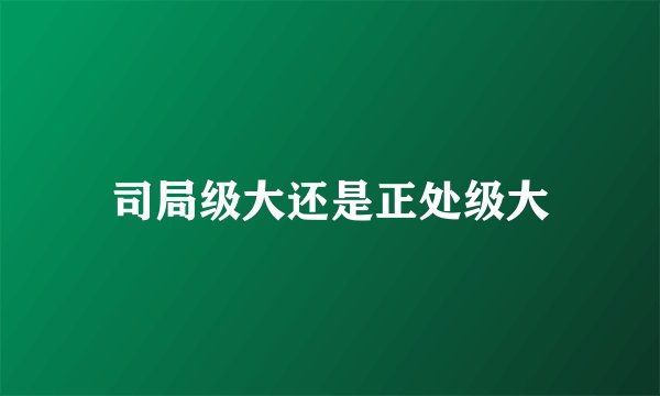 司局级大还是正处级大