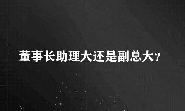 董事长助理大还是副总大？