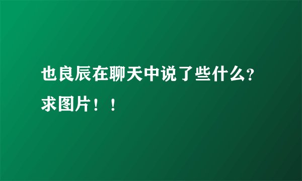 也良辰在聊天中说了些什么？求图片！！
