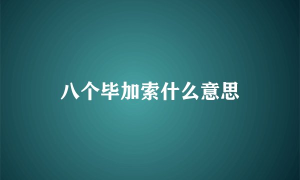 八个毕加索什么意思
