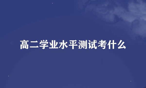 高二学业水平测试考什么