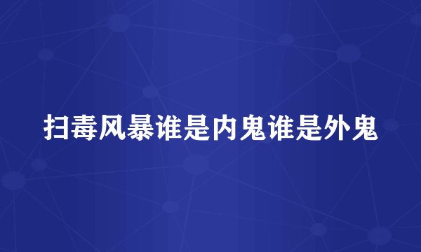 扫毒风暴谁是内鬼谁是外鬼