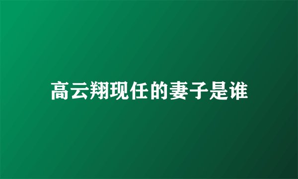 高云翔现任的妻子是谁