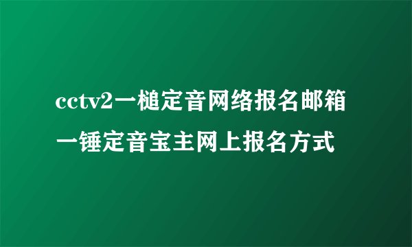 cctv2一槌定音网络报名邮箱一锤定音宝主网上报名方式
