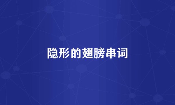 隐形的翅膀串词