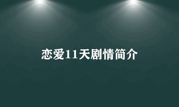 恋爱11天剧情简介