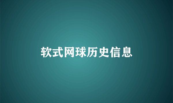 软式网球历史信息