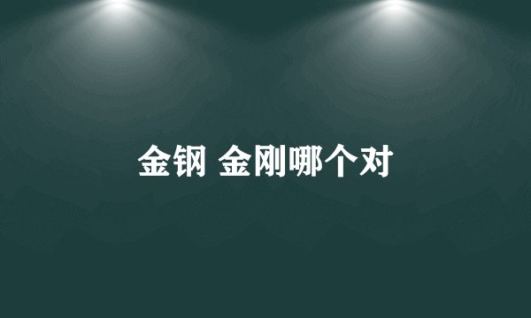 金钢 金刚哪个对