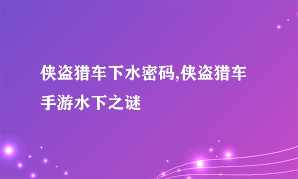 侠盗猎车下水密码,侠盗猎车手游水下之谜