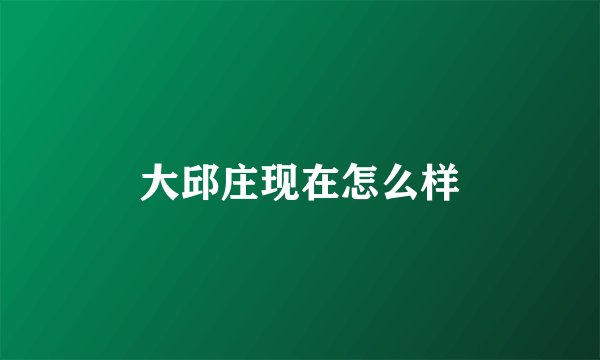 大邱庄现在怎么样