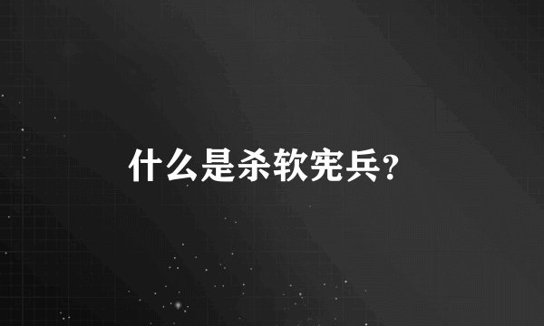什么是杀软宪兵？