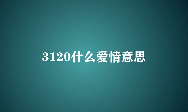3120什么爱情意思