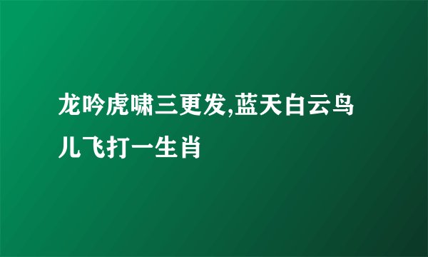 龙吟虎啸三更发,蓝天白云鸟儿飞打一生肖