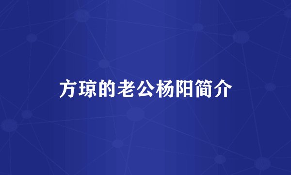 方琼的老公杨阳简介