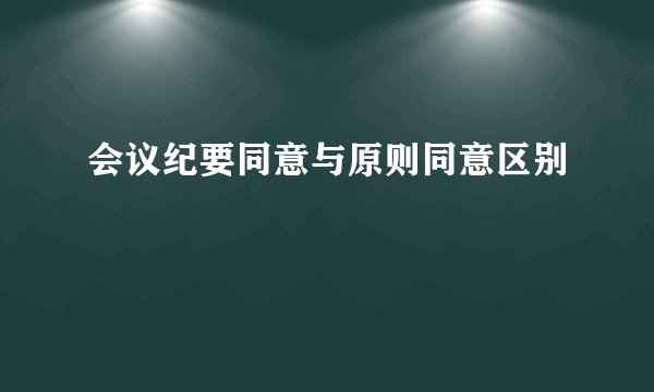 会议纪要同意与原则同意区别