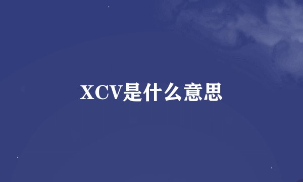 XCV是什么意思