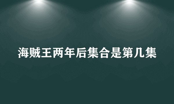 海贼王两年后集合是第几集